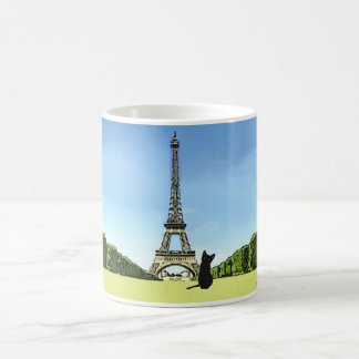 Black Kitten in front of Eiffel Tower Mug
