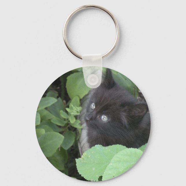 Black kitten key ring (Front)