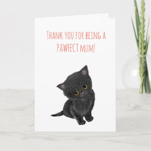 Black kitten Mother's Day card