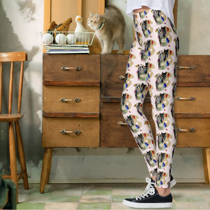 Black Kitten Paint Brush Jar Artist Cat Pink Leggings