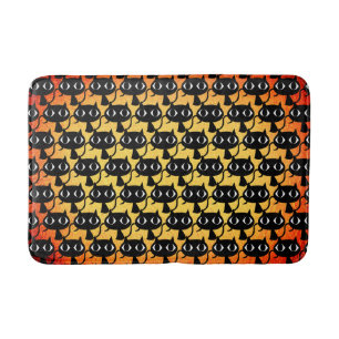 Black kittens pattern bath mat
