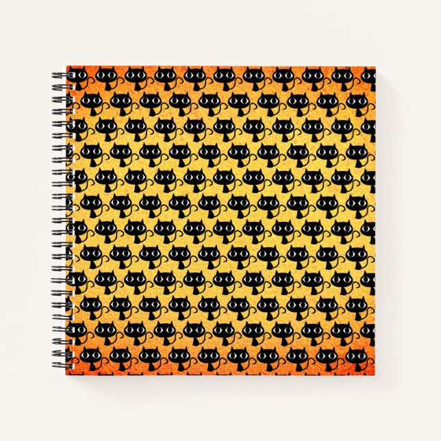 Black kittens pattern notebook (Front)