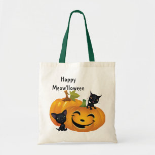 Black Kittens Pumpkin Halloween Bag