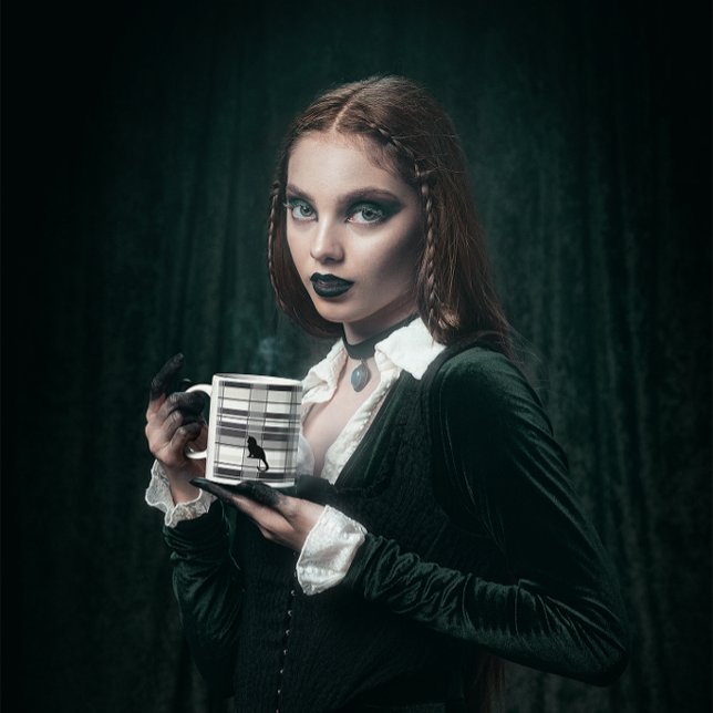 Black Kitties on Plaid Ceramic Mug (Creator Uploaded)