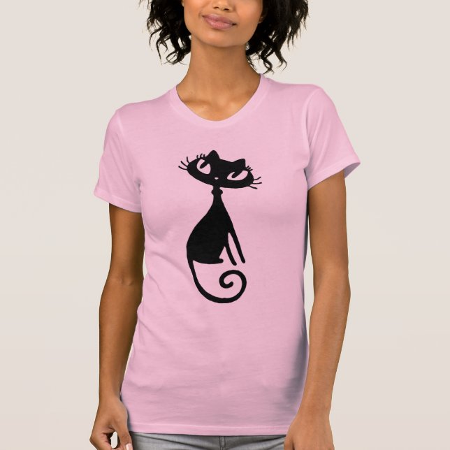 Black Kitty Babe Camisole T-Shirt (Front)
