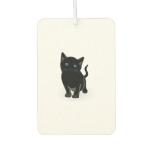 Black kitty cartoon car air freshener