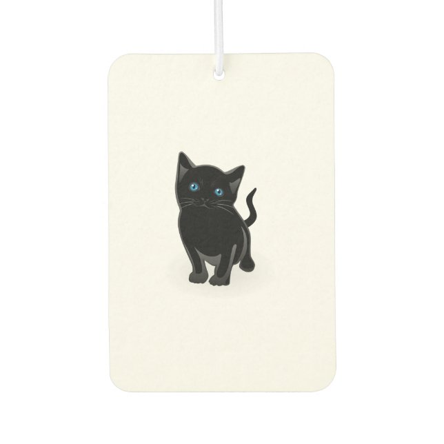 Black kitty cartoon car air freshener (Front)