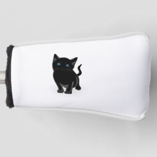 Black kitty cartoon golf head cover