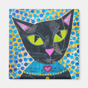 Black Kitty Cat Magnet