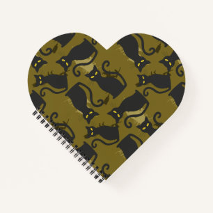 Black Kitty Cat Metallizer Factory Deco Notebook