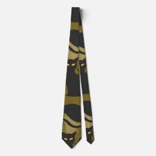 Black Kitty Cat Metallizer Factory Deco  Tie