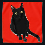 Black Kitty Cat Red Bandanna<br><div class="desc">Bandanna</div>