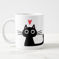 Black Kitty Cat with Valentine's Heart