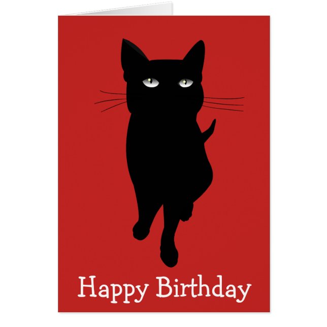Black kitty gothic birthday cat (Front)