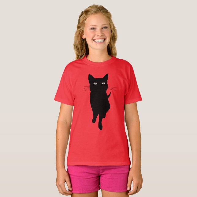 Black kitty gothic cat T-Shirt (Front Full)