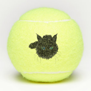 Black Kitty Tennis Balls