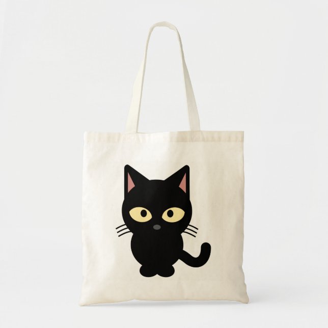 BLACK KITTY TOTE BAG (Front)