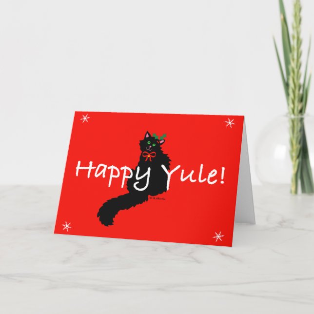 Black Kitty Yule Card (Front)