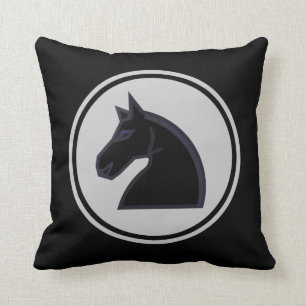 Black Knight Horse Chess Piece Cushion