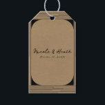 Black Kraft Minimal Modern Lines Wedding Gift Tags<br><div class="desc">Customise with any text.</div>