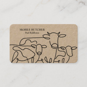 Black & Kraft Mobile Butcher Cattle Farmer Business Card