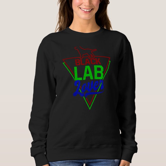 Black Lab  80s Black Labrador Sweatshirt (Front)