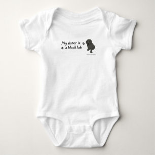 black lab baby bodysuit