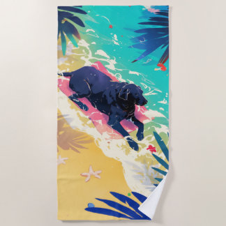 Black Lab Beach Days Towel