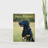 Black Lab Birthday Card