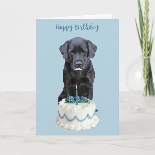 Black Lab Birthday Card - Dog Birthday Card (Front)