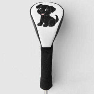 Black Lab Cartoon Sitting Golf Head Cover