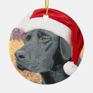 Black Lab Ceramic Tree Decoration