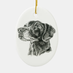 Black Lab Ceramic Tree Decoration