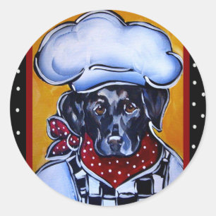 Black Lab Chef Classic Round Sticker