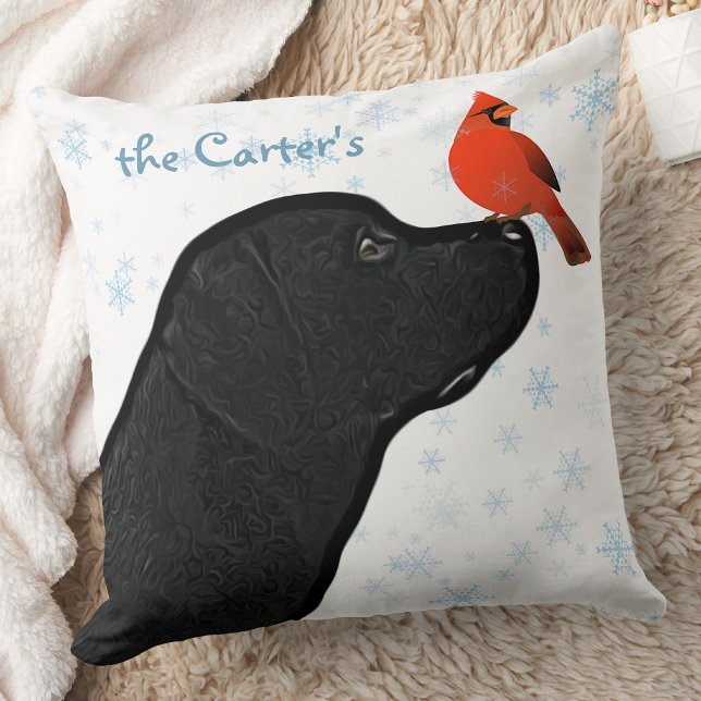 Black Lab Christmas Dog Labrador Cushion (Creator Uploaded)