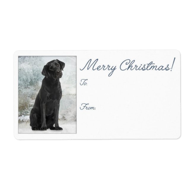 Black Lab Christmas Gift Stickers (Front)
