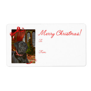 Black Lab Christmas Gift Stickers