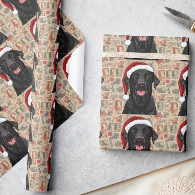 Black lab christmas gift wrap (Creator Uploaded)