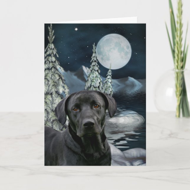 Black lab Christmas Holiday Card (Front)