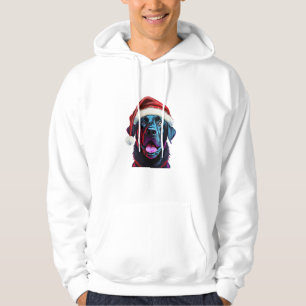 Black Lab Christmas Magic_ Labrador in Santa Hat Hoodie