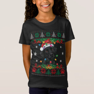 Black Lab Christmas Santa Ugly Sweater Dog Lover X