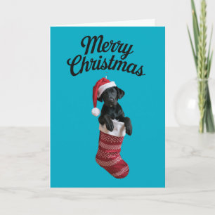 Black Lab Christmas Stocking Card