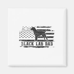 Black Lab Dad Distressed American Flag Patriotic D Magnet
