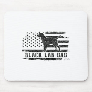Black Lab Dad Distressed American Flag Patriotic D Mouse Pad