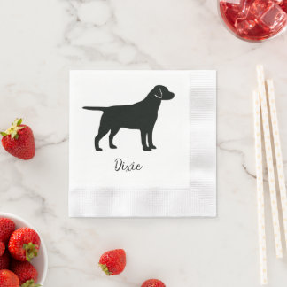 Black Lab Dog Add Name Napkins