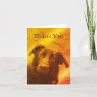 Black Lab Dog Art Thank You Card