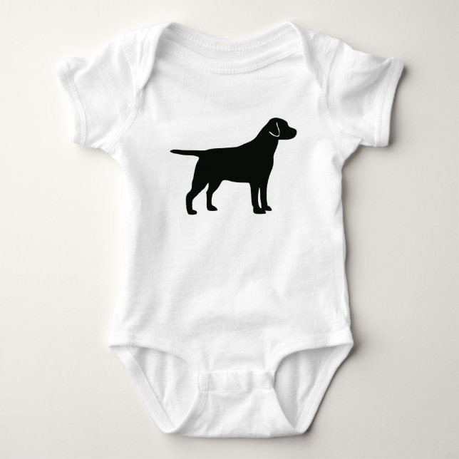 Black Lab Dog Baby Bodysuit (Front)