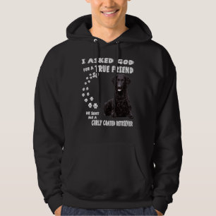Black Lab Dog Curly Coated Retriever Mum Curly Coa Hoodie