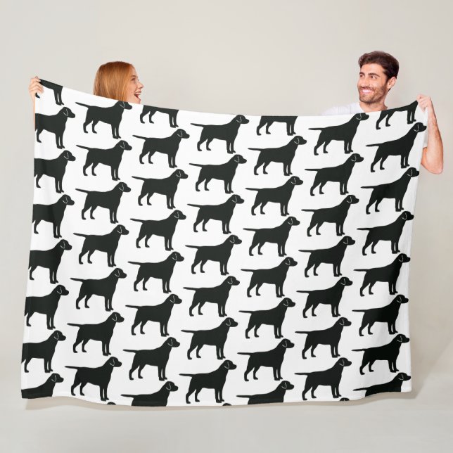 Black Lab Dog Fleece Blanket (In Situ)