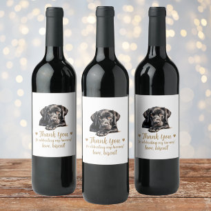 Black Lab Dog I Do Too Wedding Wine Label